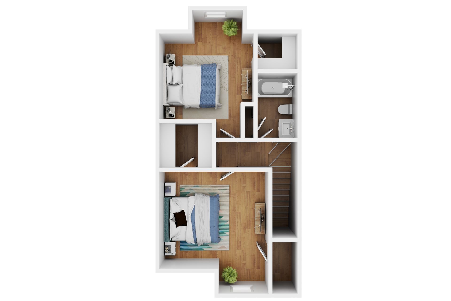 2 BR 1.5 BA floor plan