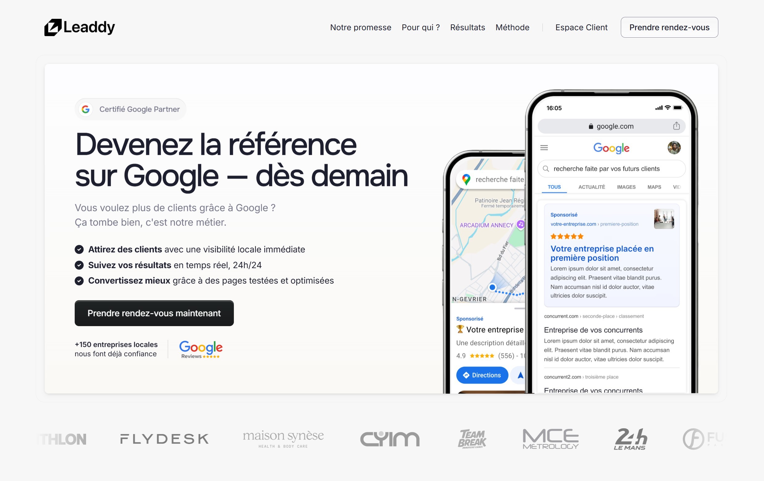 landing page framer leaddy