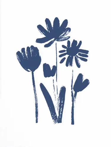 Blue flowers illustration