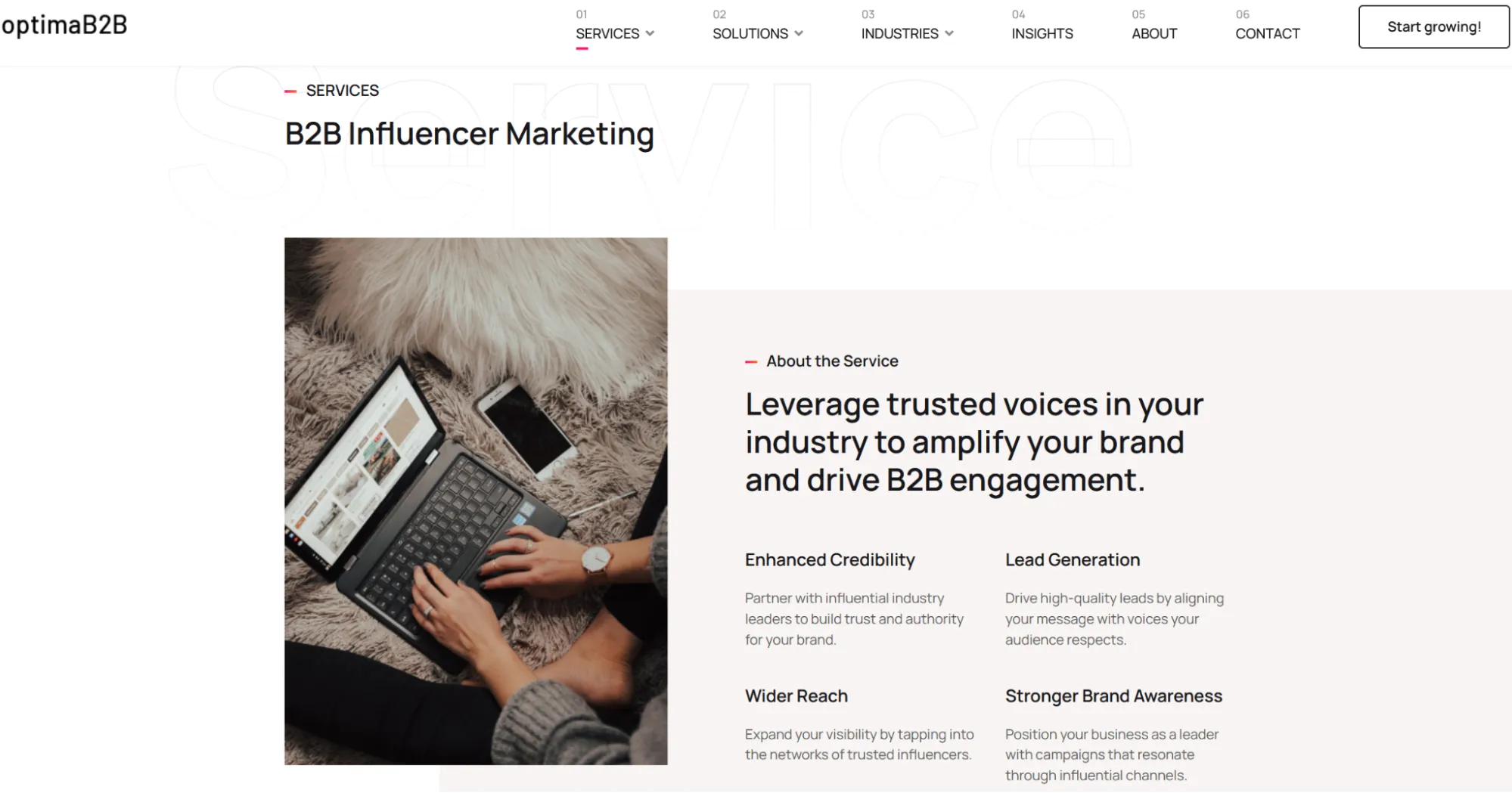 Top B2B Influencer Marketing Agency - Optimab2b