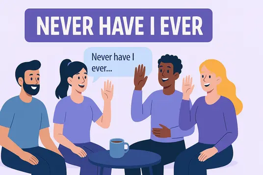 team plays Never Have I Ever (Work-Safe Edition) as a icebreaker game