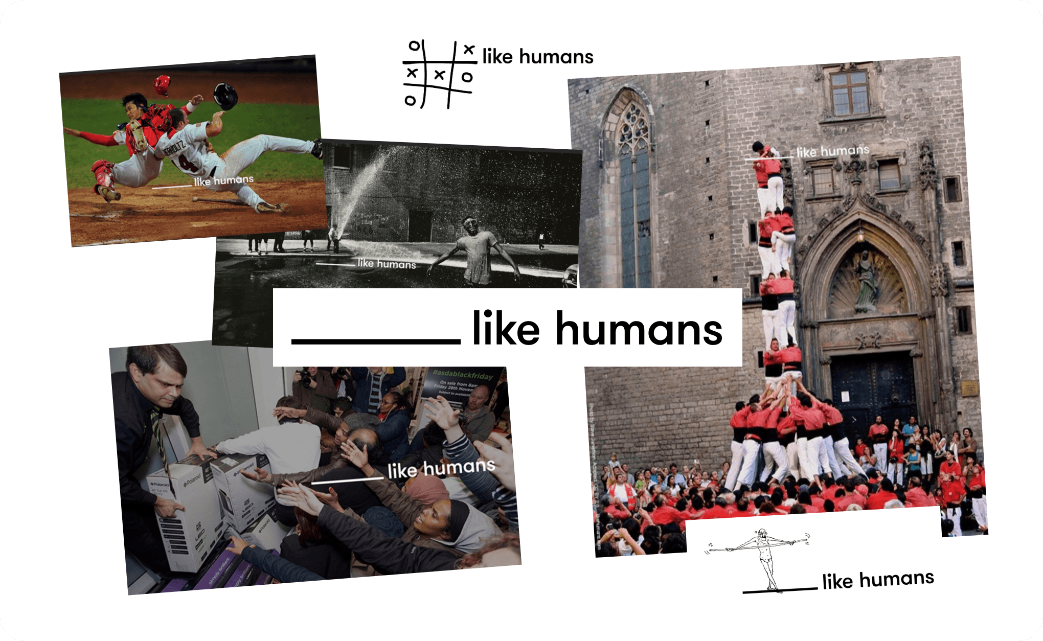 Graphics from like humans consultancy branding