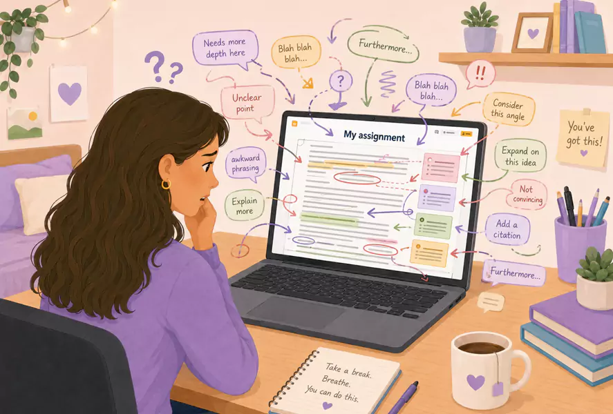 Student confused by too much feedback
