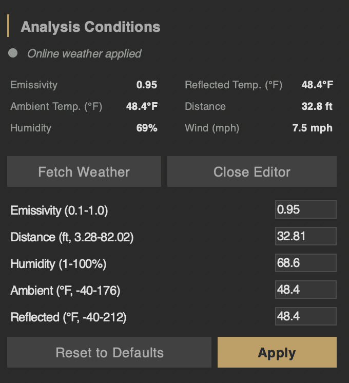 the updated thermal analysis and parameter section in heatscribe