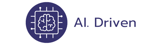 Icon with AI and a brain inside of a wire set