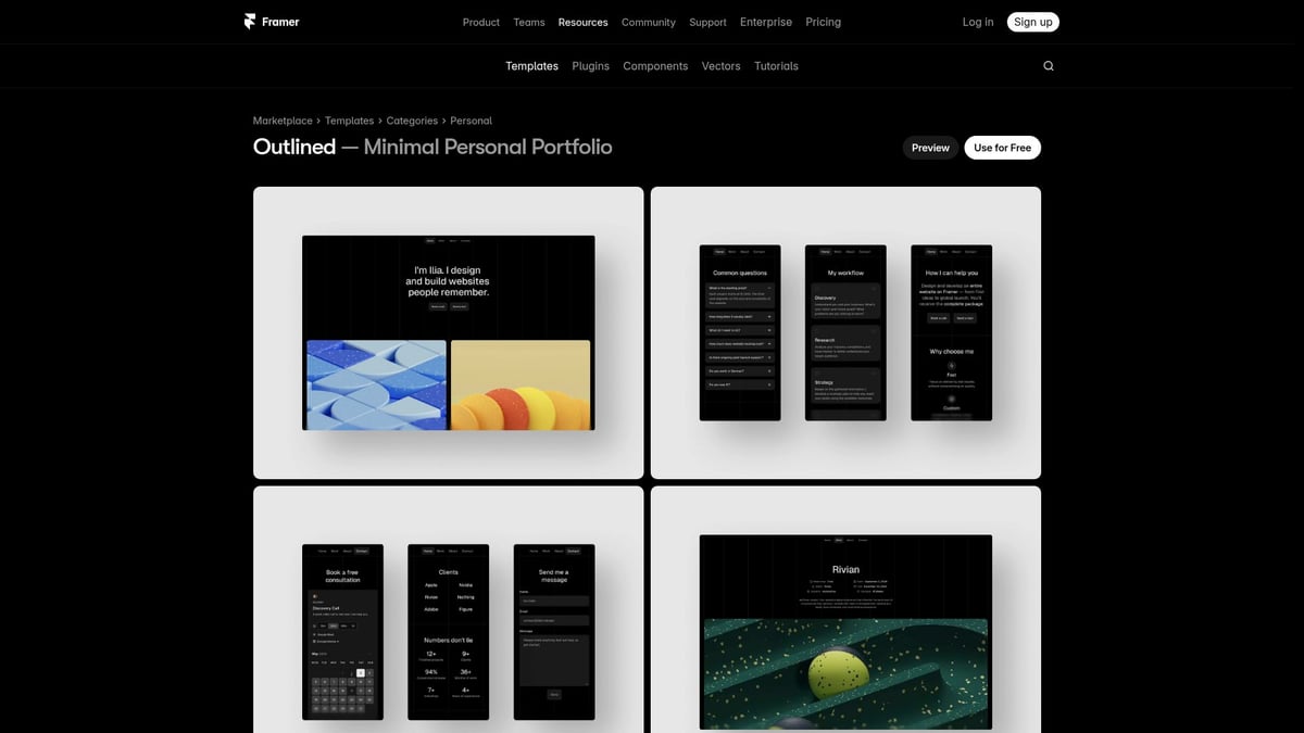 7 Idées De Template Framer À Essayer Absolument En 2026 - Outlined