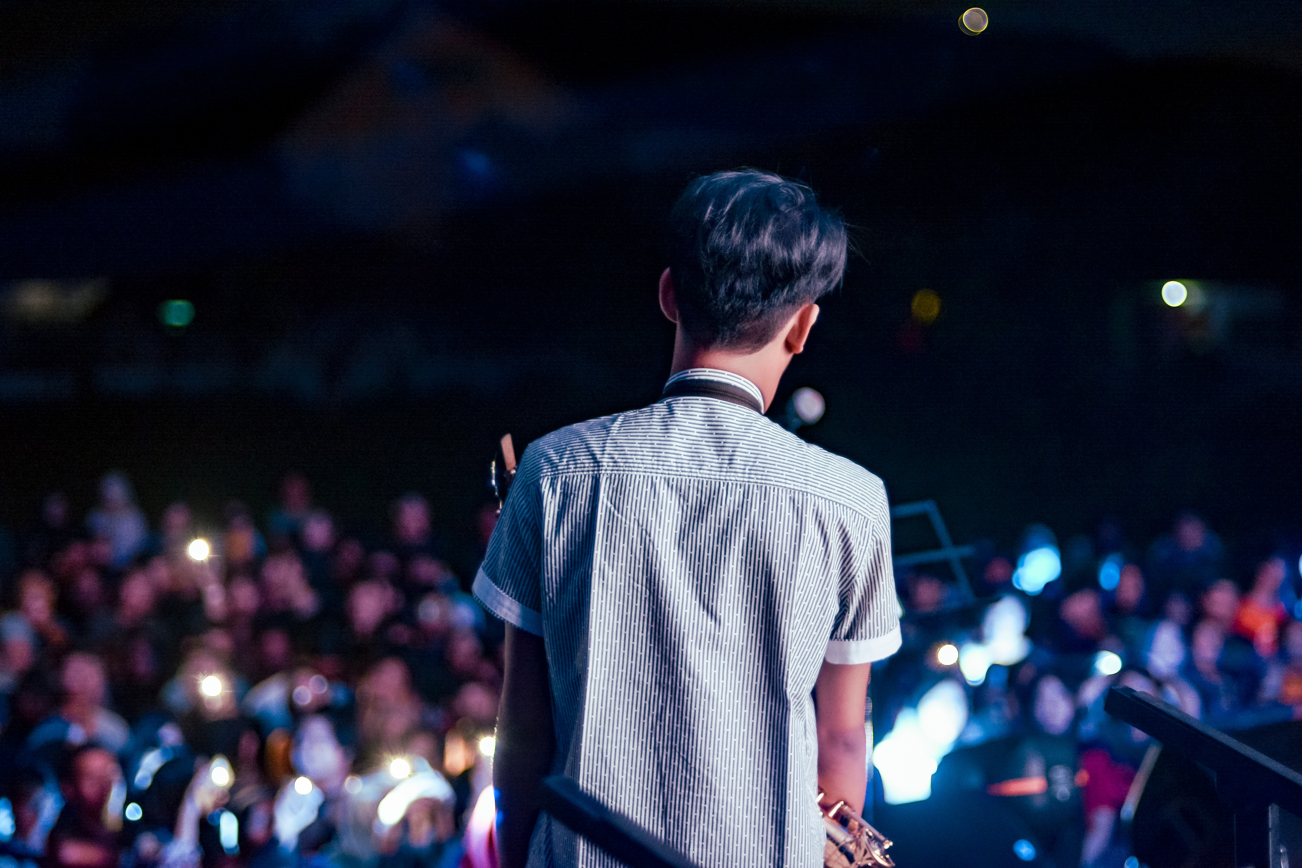 Nawaf as Saxophonistof ITS Jazz, perfom at Psylebration Surabaya