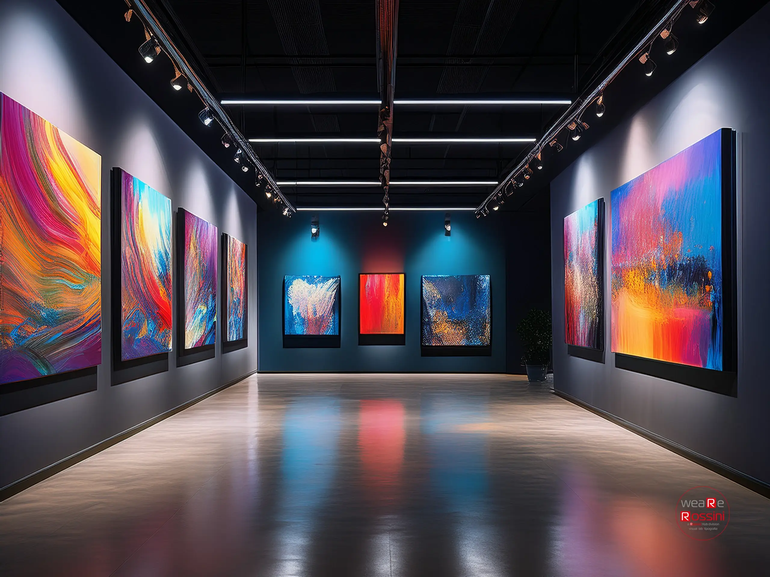 Visual pop art su grande formato in contesto espositivo