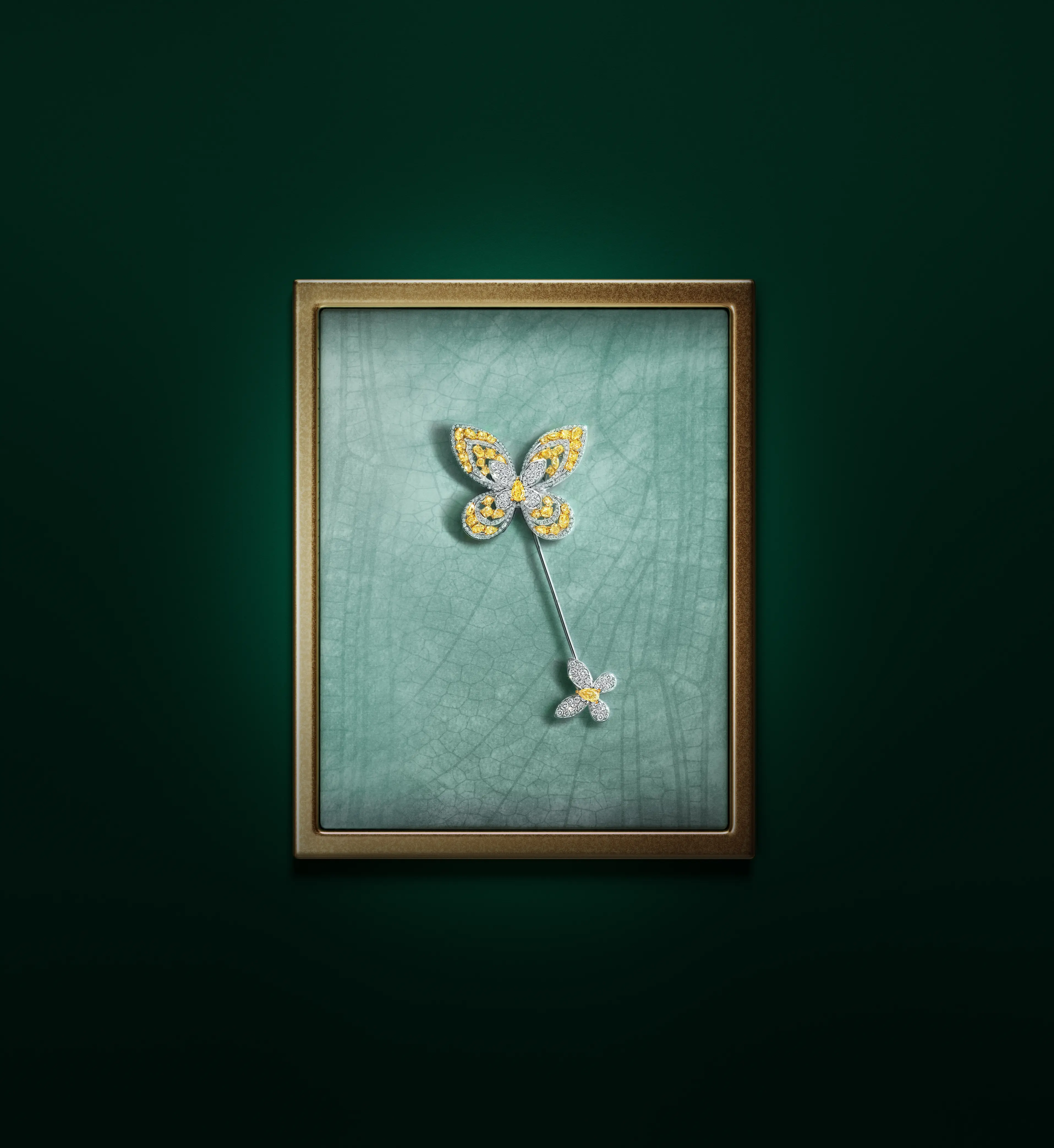 Graff Diamonds Brooch campaign post production by KINN Productions, London — luxury jewellery retouching, 3D compositing and colour grading.