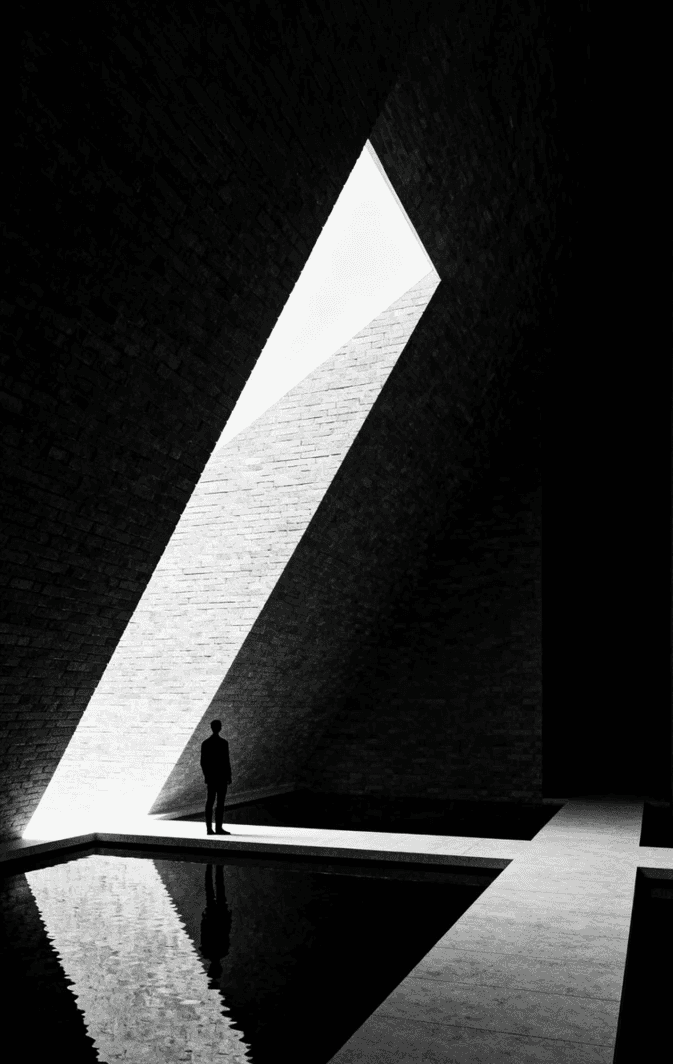 Woman with flower in mouth, palm trees, ocean view