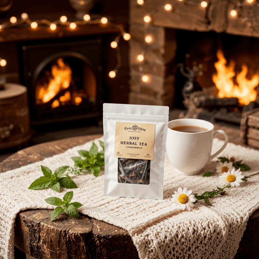 product photography of a package of herbal tea bags for brewing