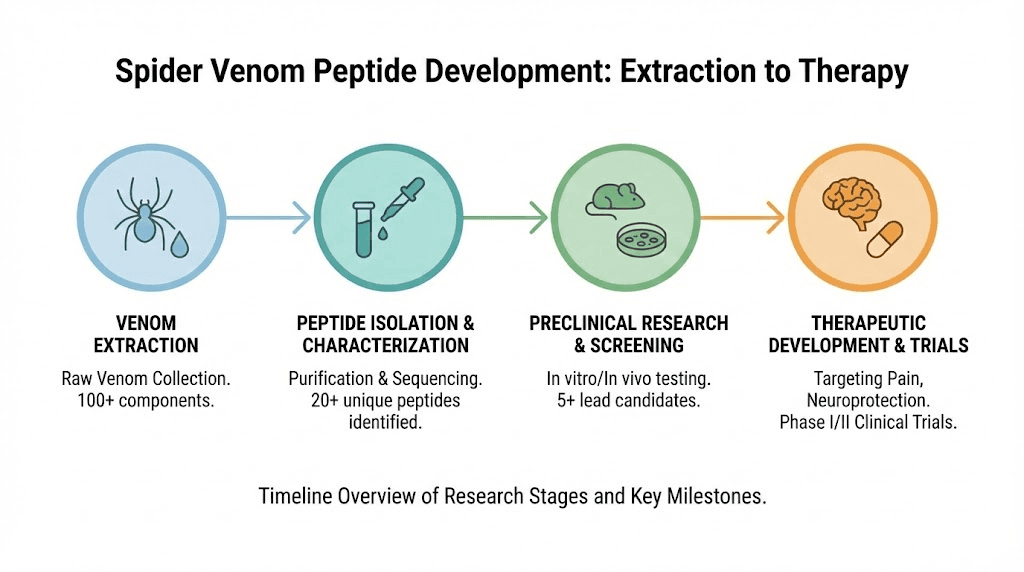 Spider venom peptide drug development research timeline