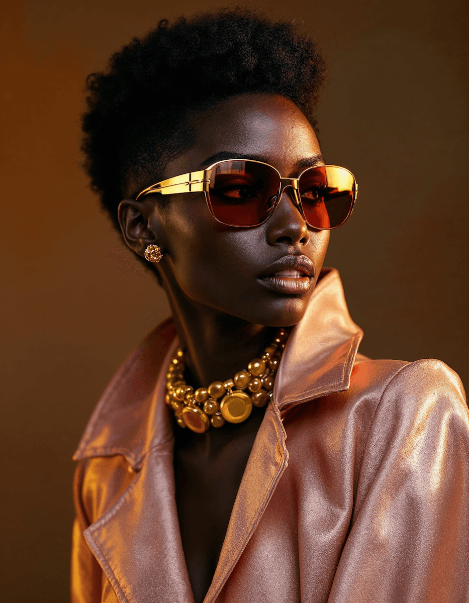 african woman high fashion portrait