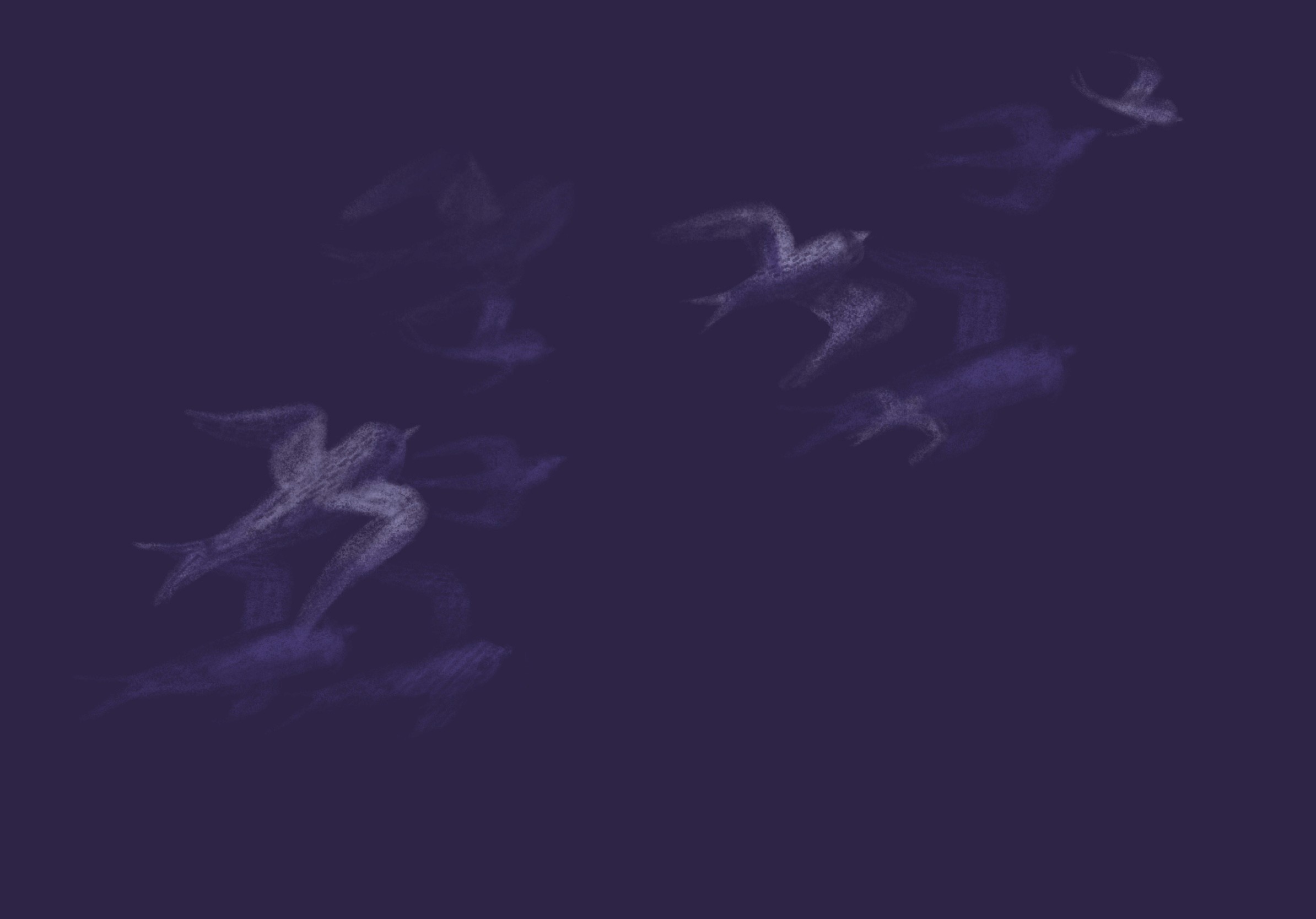 Background Image of birds flying on a purple background