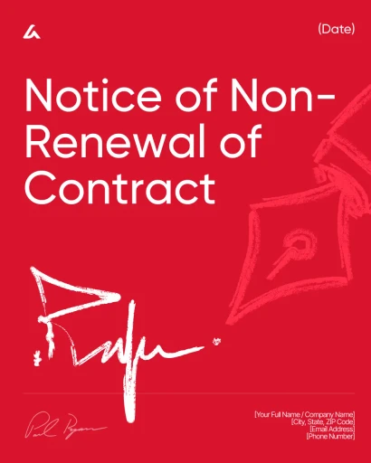 Notice of Non-Renewal of Contract