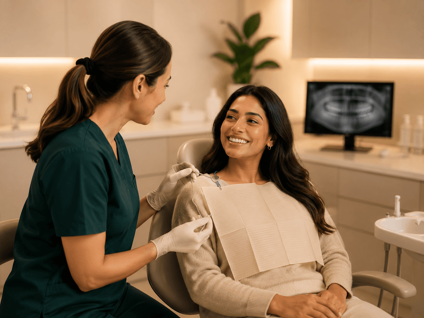 Woman receiving cosmetic skin treatment