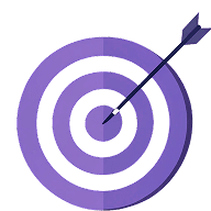 purple target with arrow icon