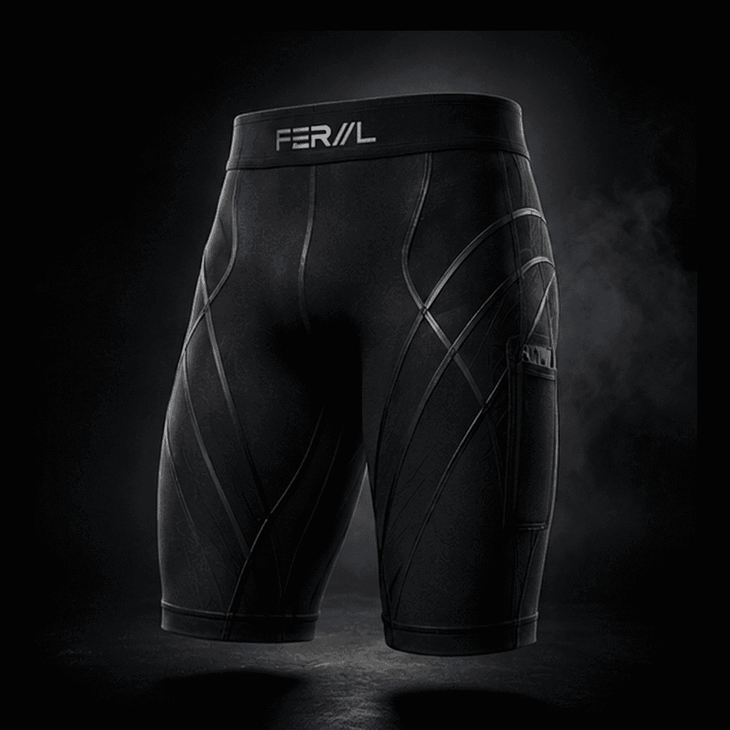 FERAL Men's Kinetic Half-Tight 8 inch in Carbon Black front three-quarter view