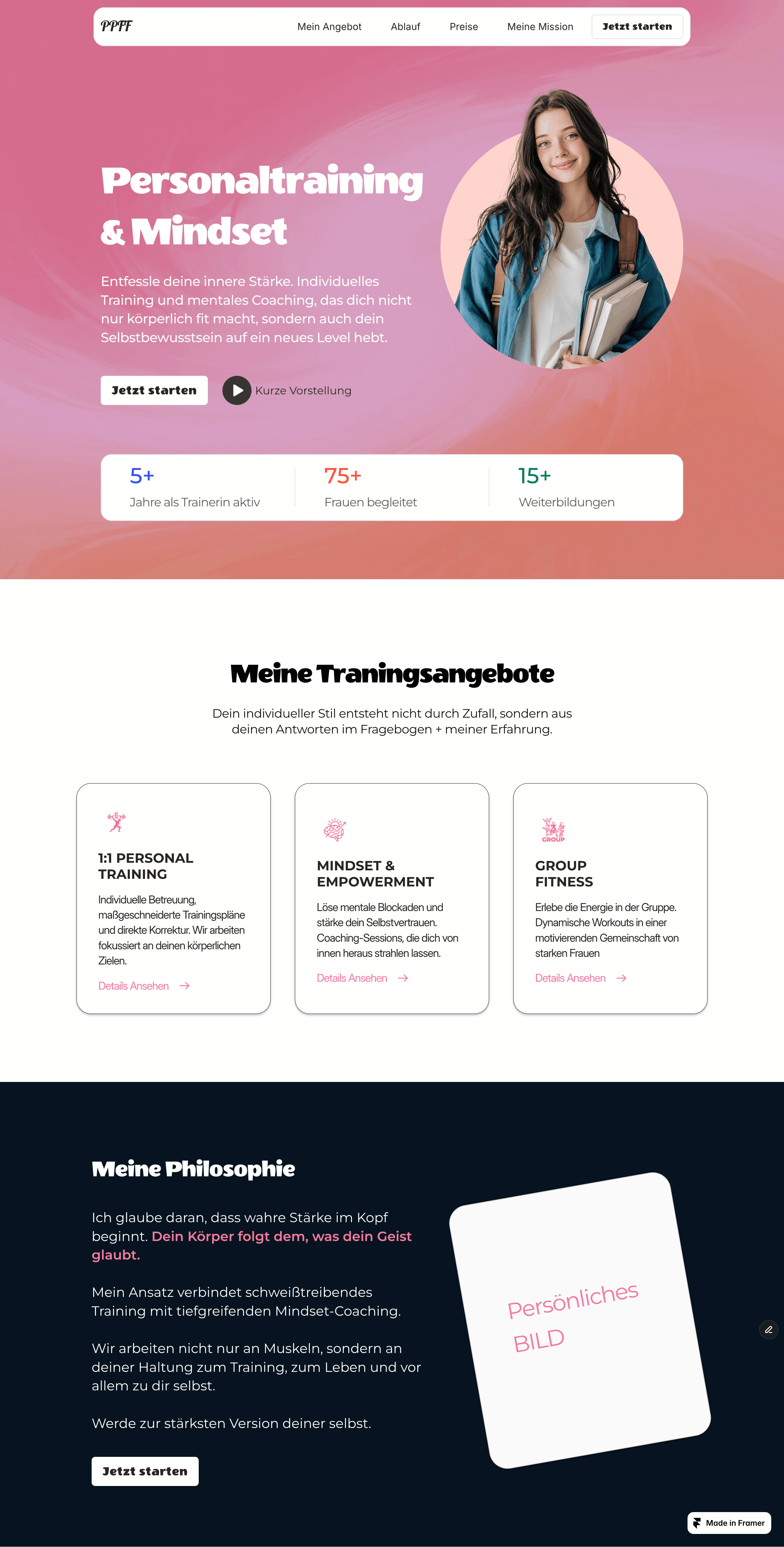 Personal Trainerin Webseite