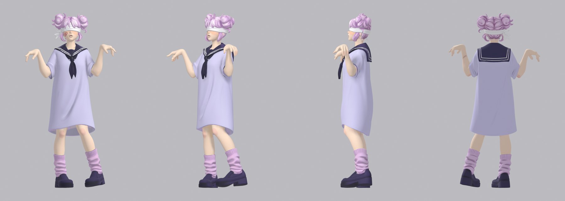 The raw generated mesh before any styling, with all illustration style stripped away