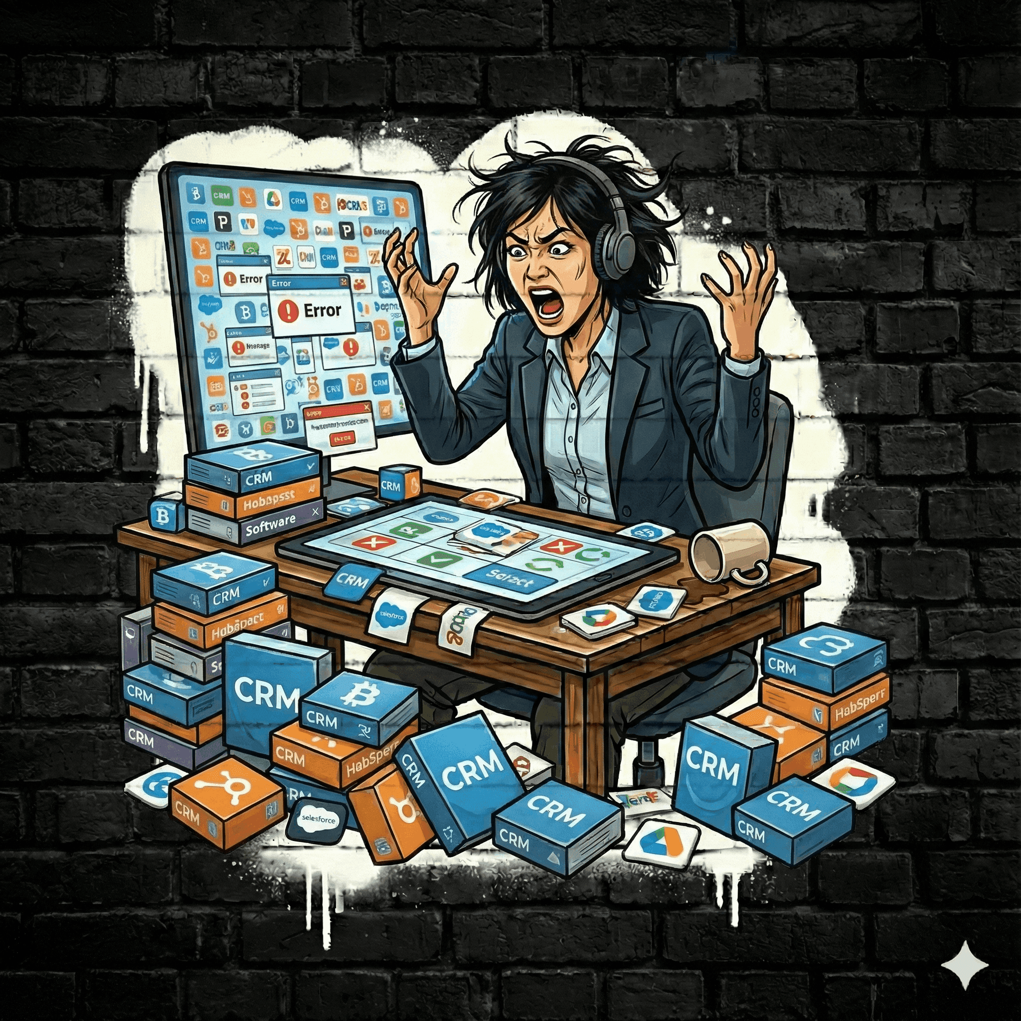 Sketch of woman looking irritated