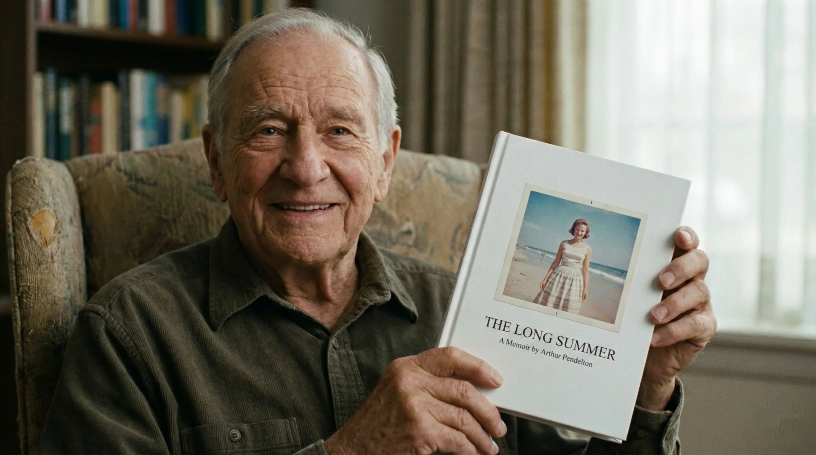 grandfather showcasing his kindred tales gifted memoir book