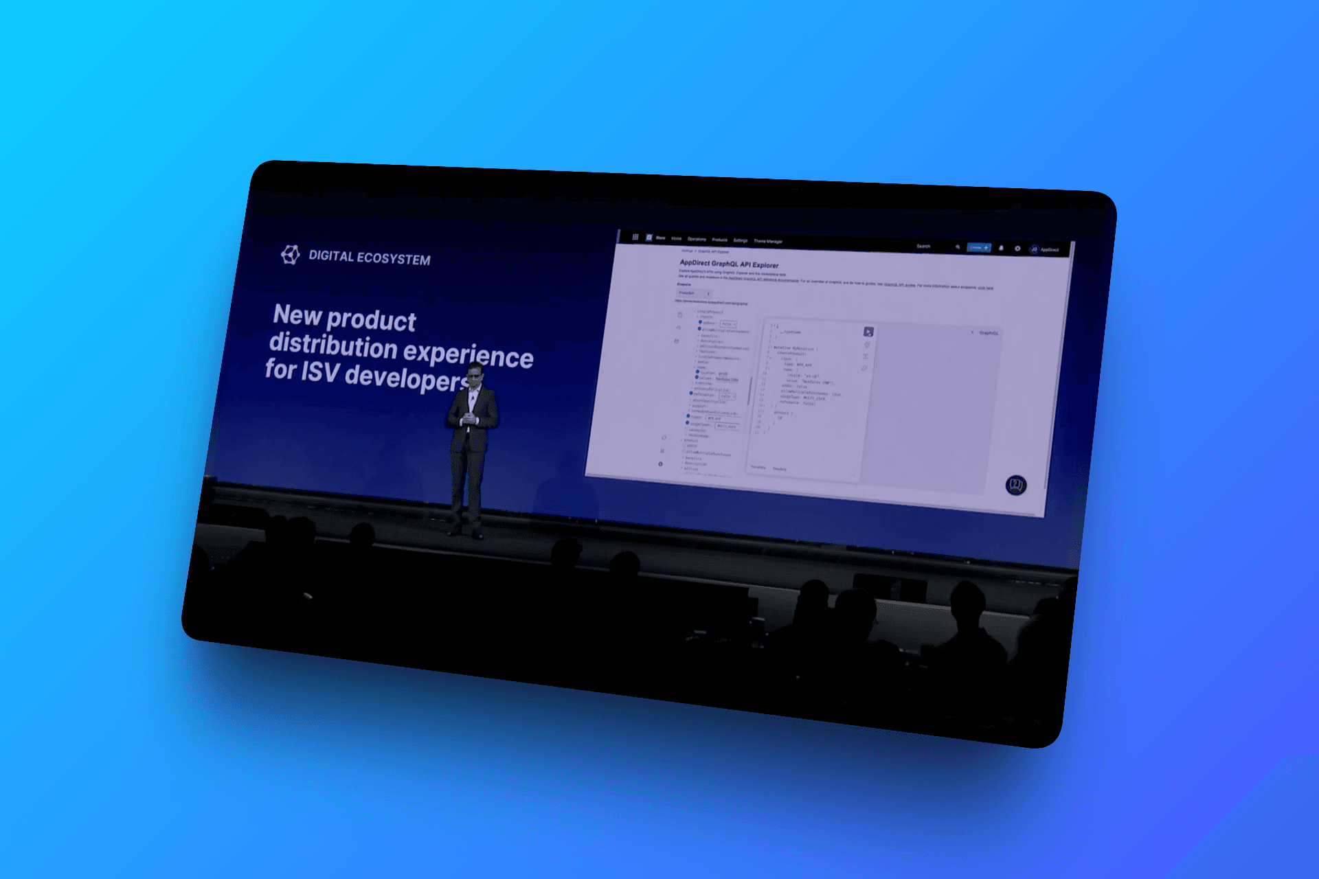 Peush Patel, VP of Product @ AppDirect, presenting Catalog APIs during Thrive 2024