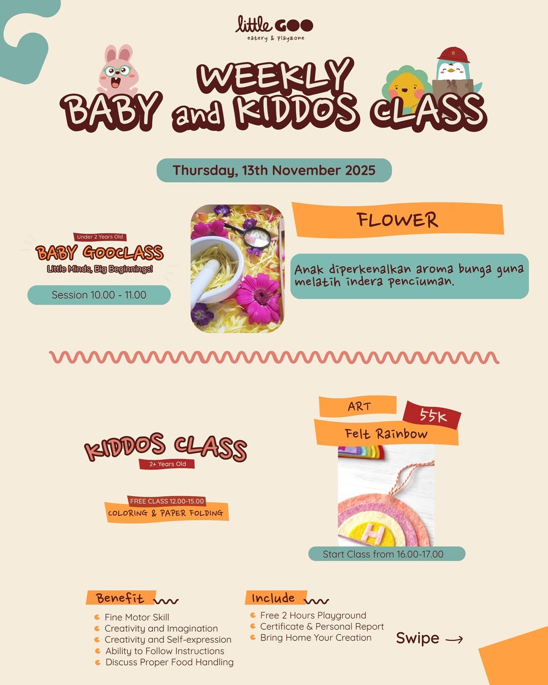 class weekly schedule litllegoo yogyakarta