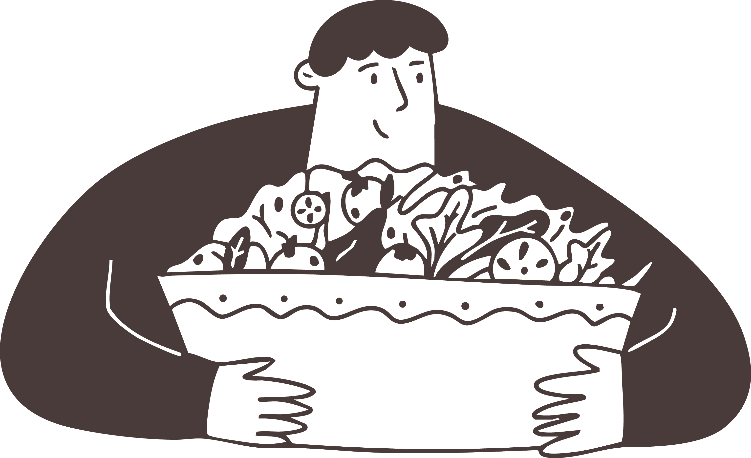 illustration of pasta and a glass of wine