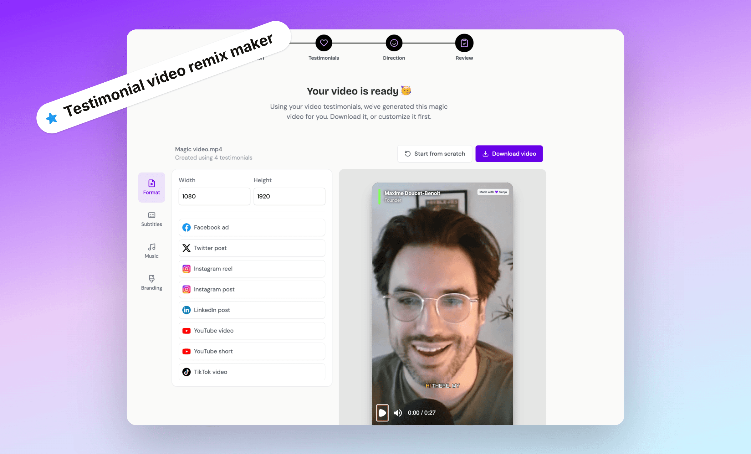 testimonial video creator