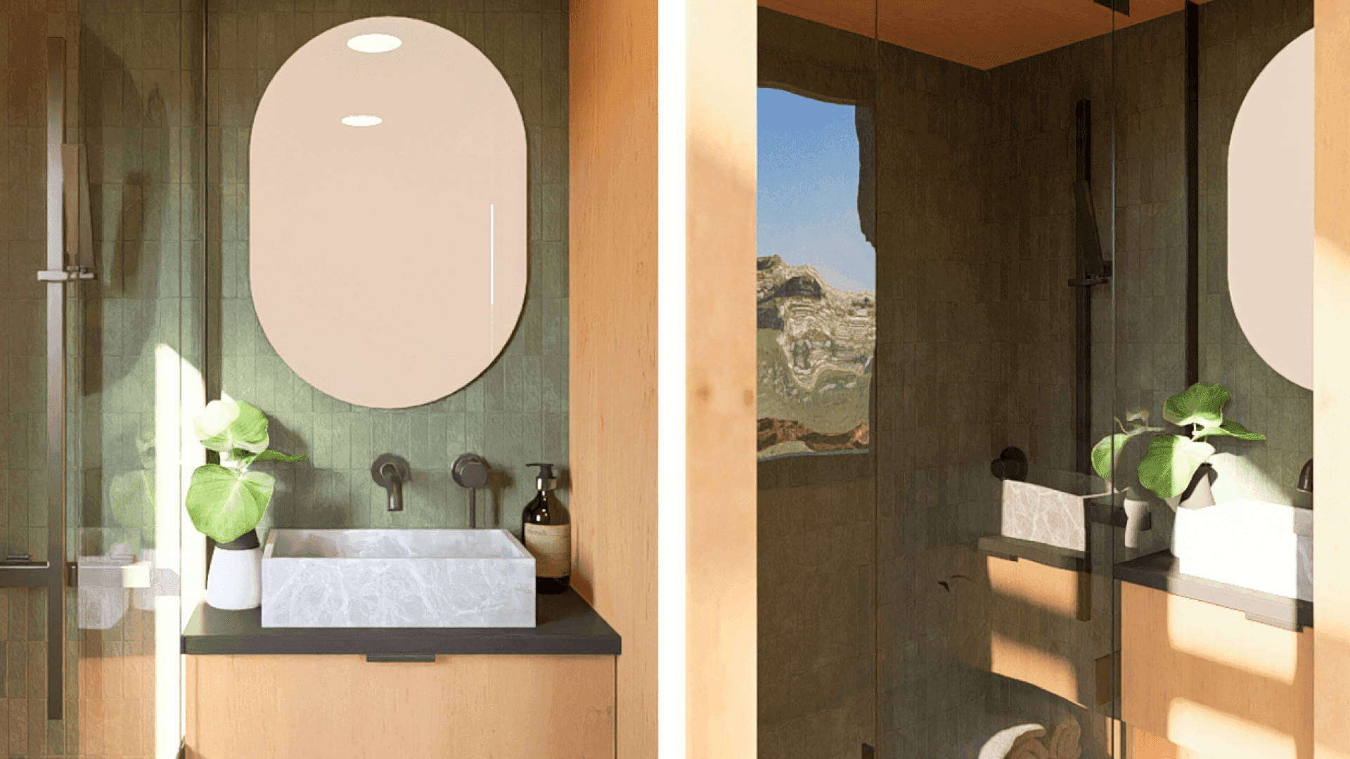 Explore this tiny house bathroom layout idea for a 10x10 tiny house