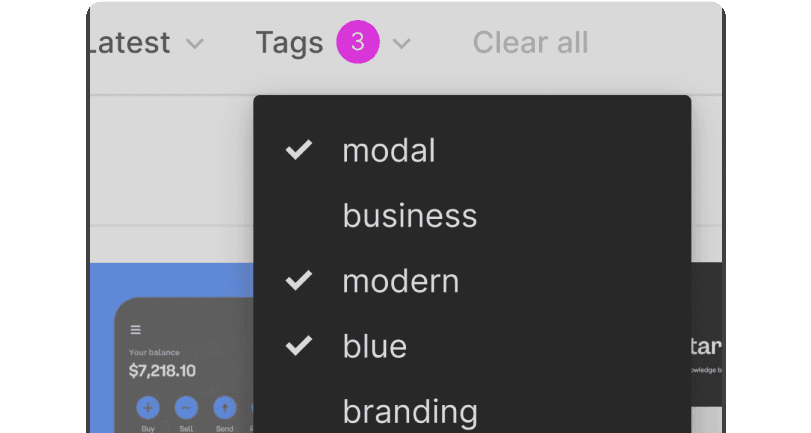 use tags to organize design inspiration for better search