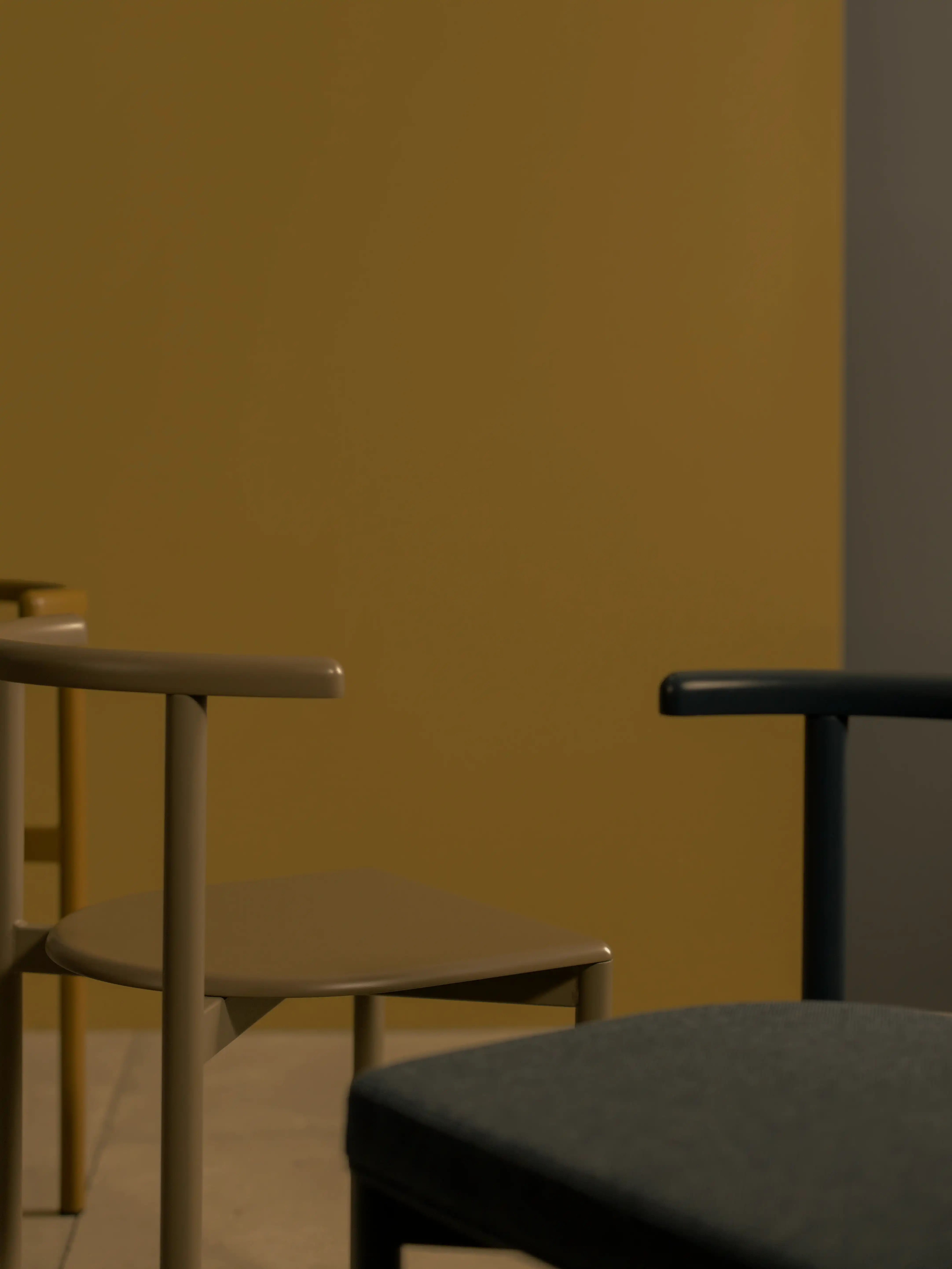 A scene of three lean chairs