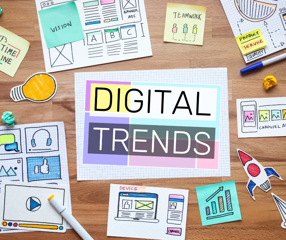 A banner saying digital advertising market trends