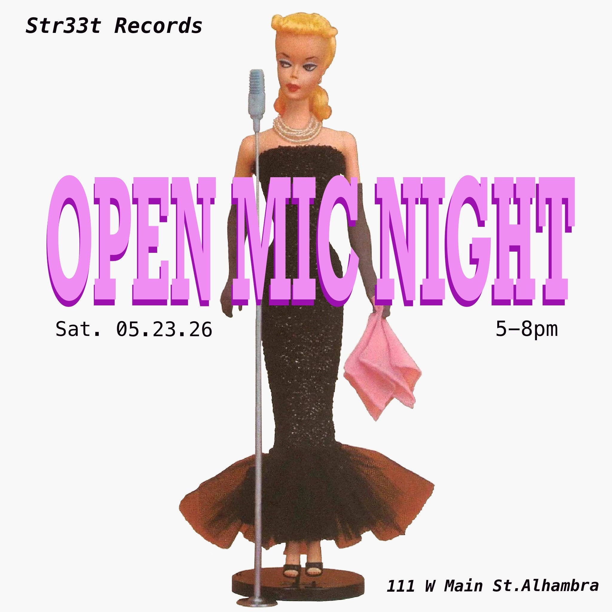image of open mic night flyer may 23