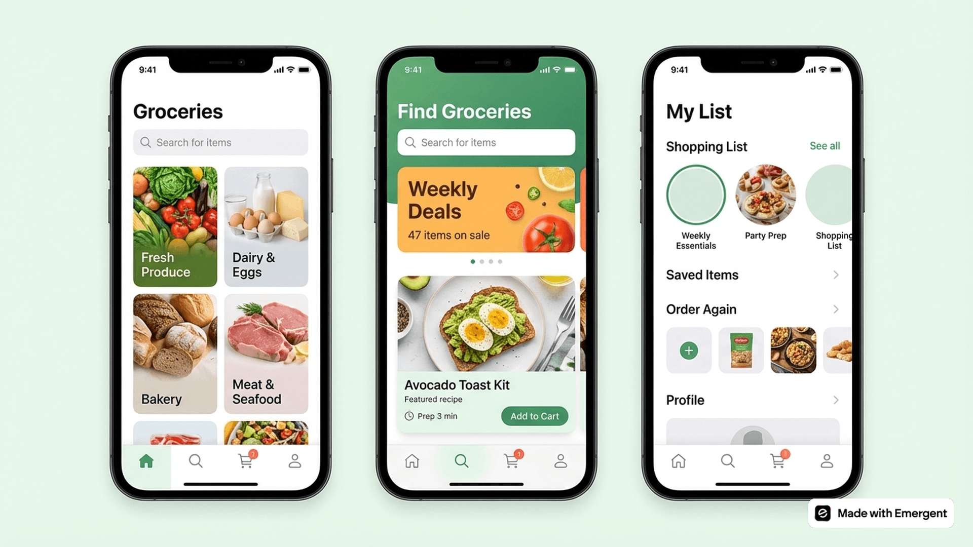 Grocery App Made with Emergent