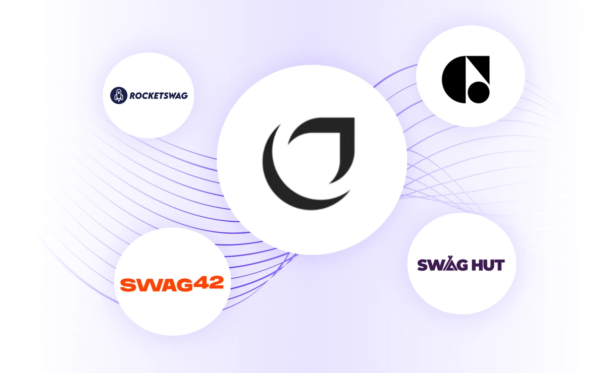Logos of PerkUp, Swag42, Swag Hut, Gemnote, and Rocket Swag.