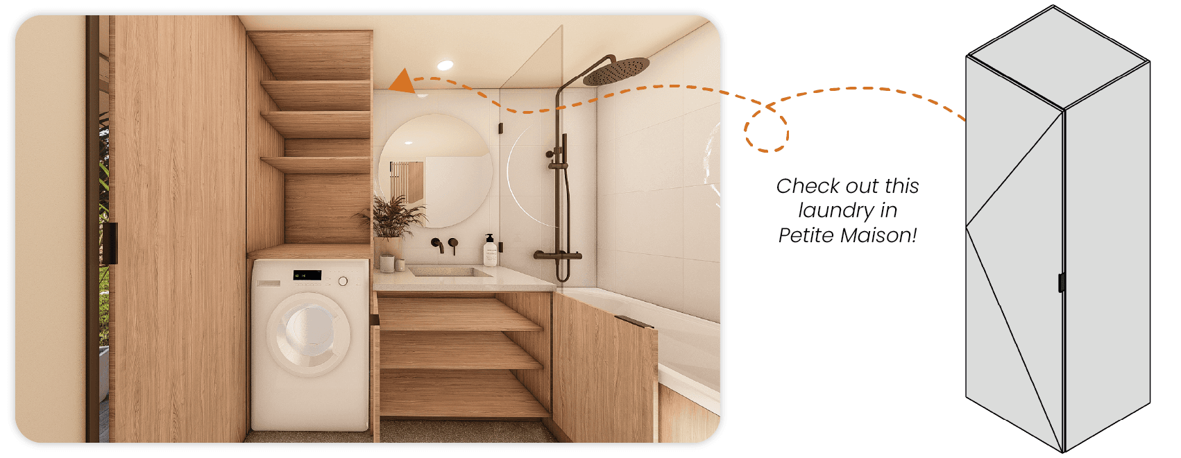 Laundry in Petite Maison - Tiny House Bathroom