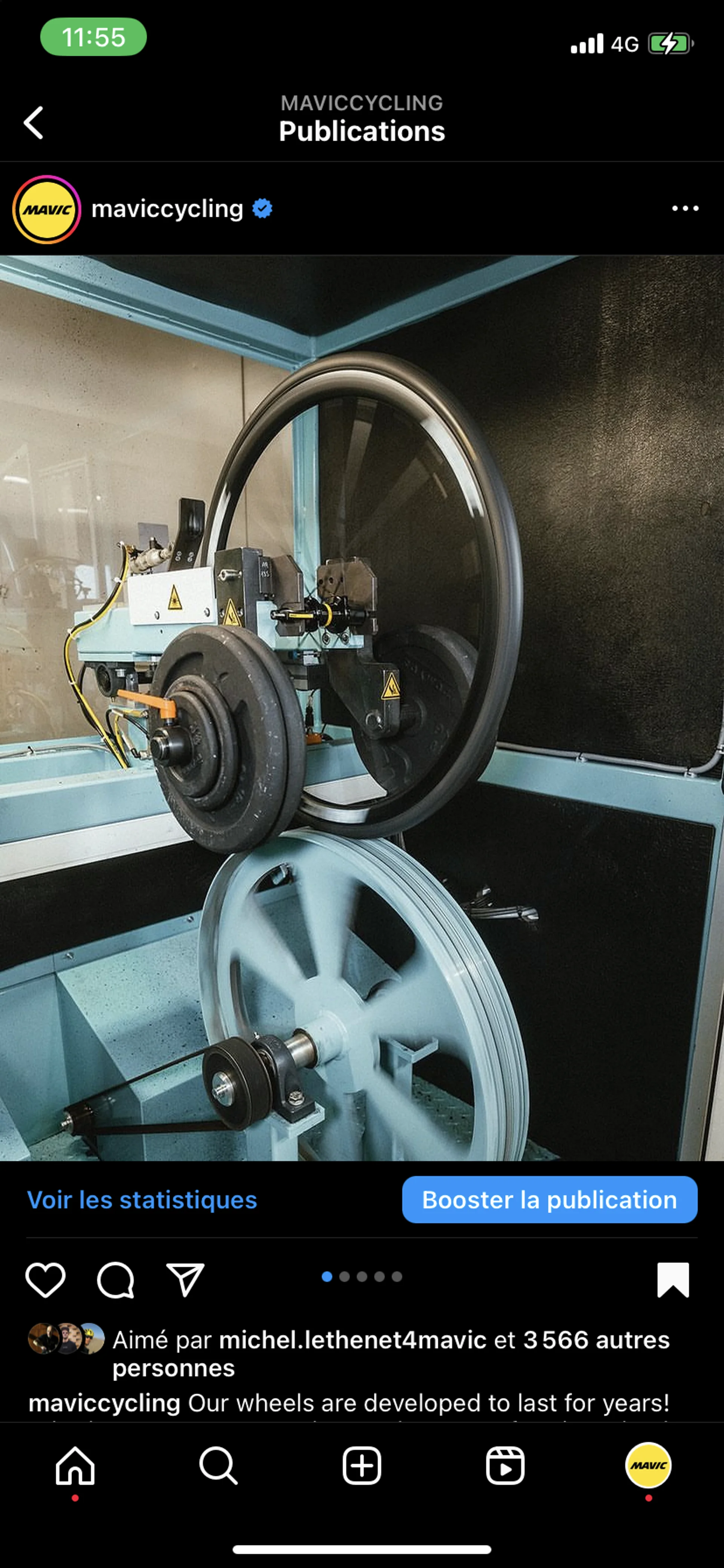 Mavic wheel Instagram post