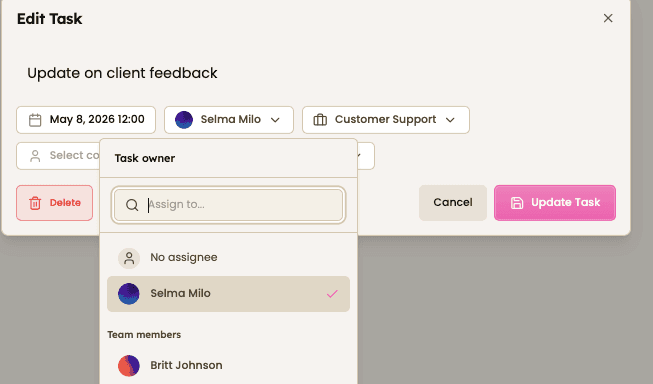 set task owner in happlicant