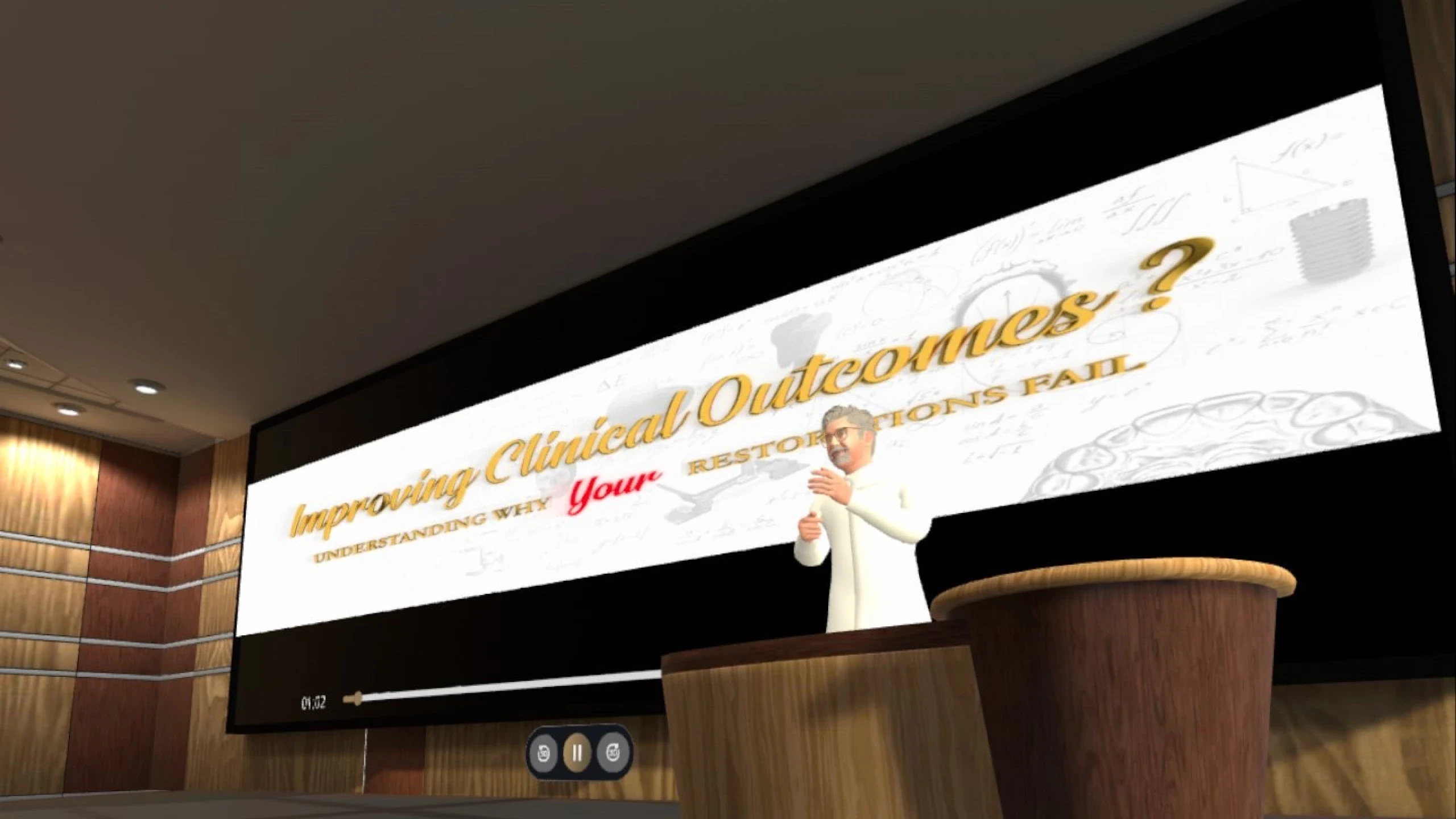 Screnshot from a VR education app
