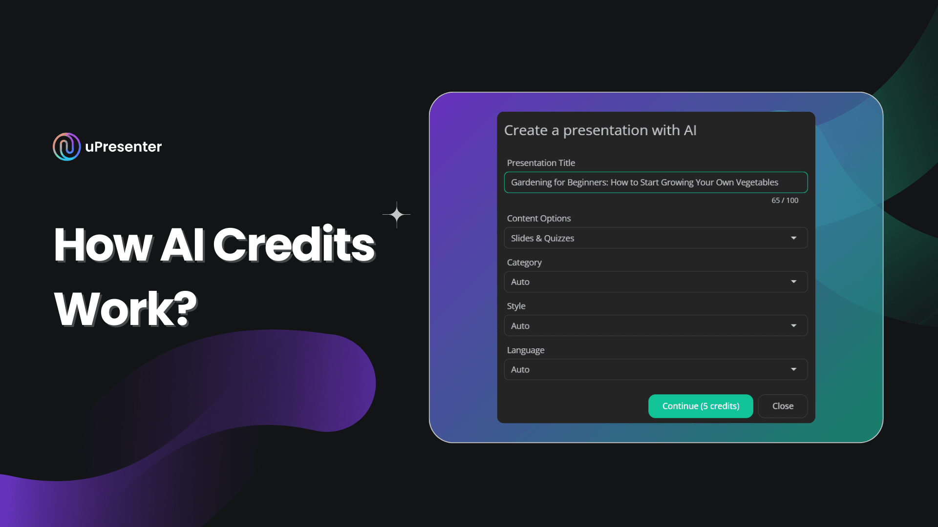 How AI credits work in uPresenter