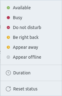 Presence statuses in Teams