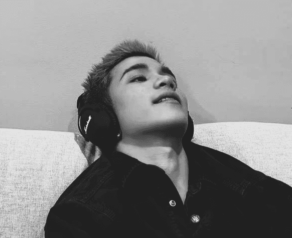 Album cover with a man