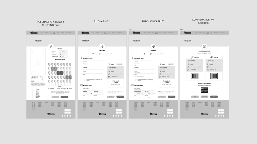 Low-Fidelity Prototype of the Laemmle Website