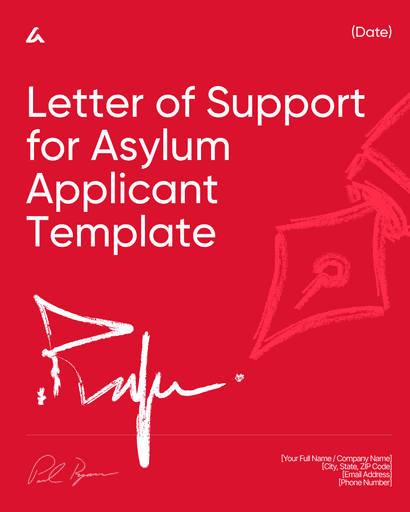Letter of Support for Asylum Applicant Template