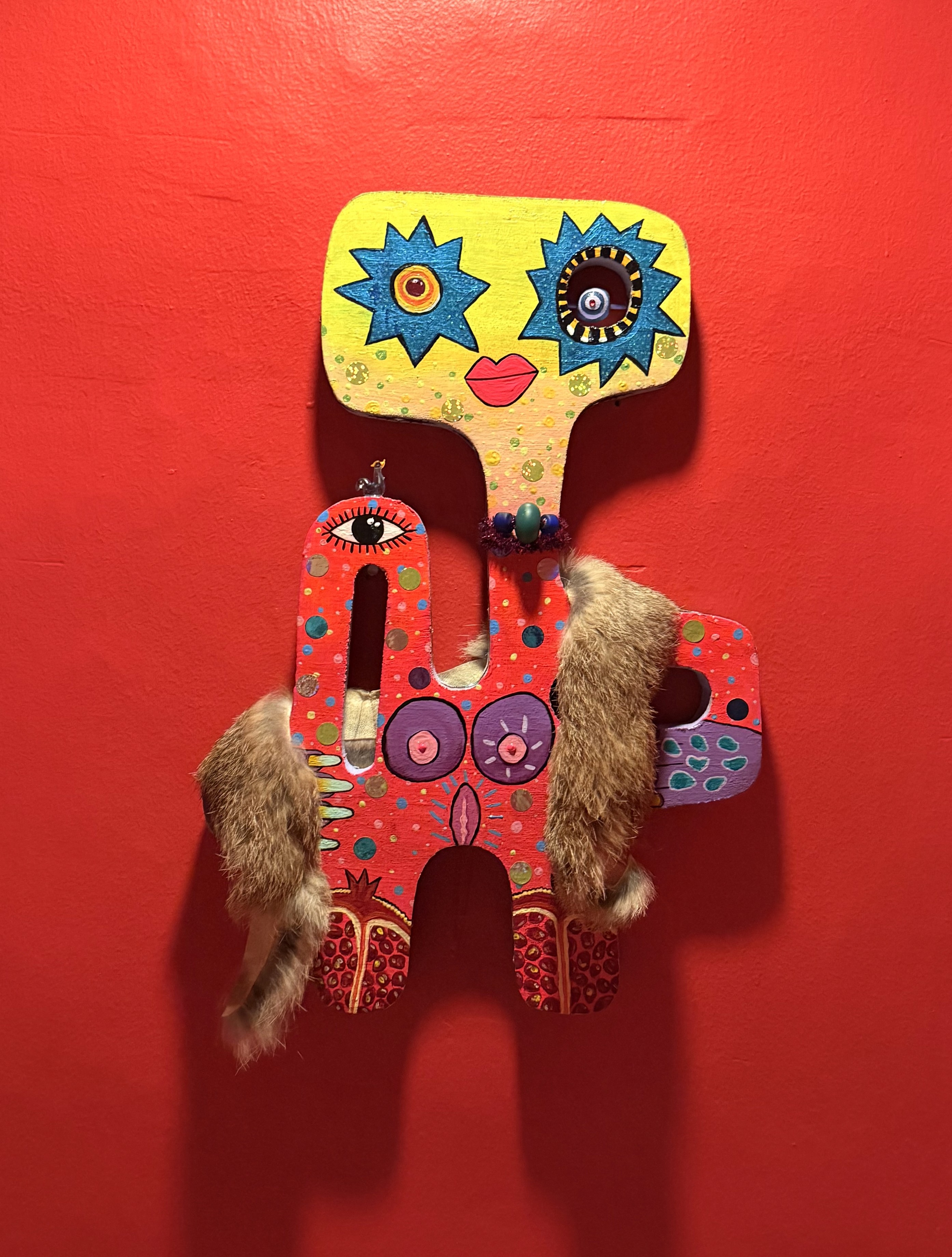 herd of sheep on road painting