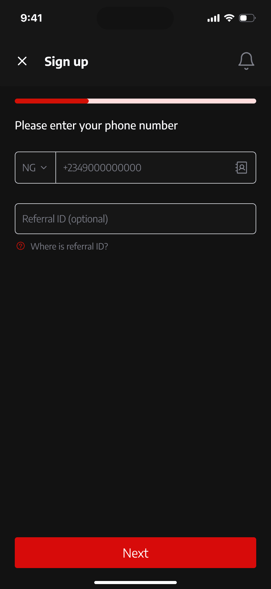 Redesigned UBA sign-in, second state