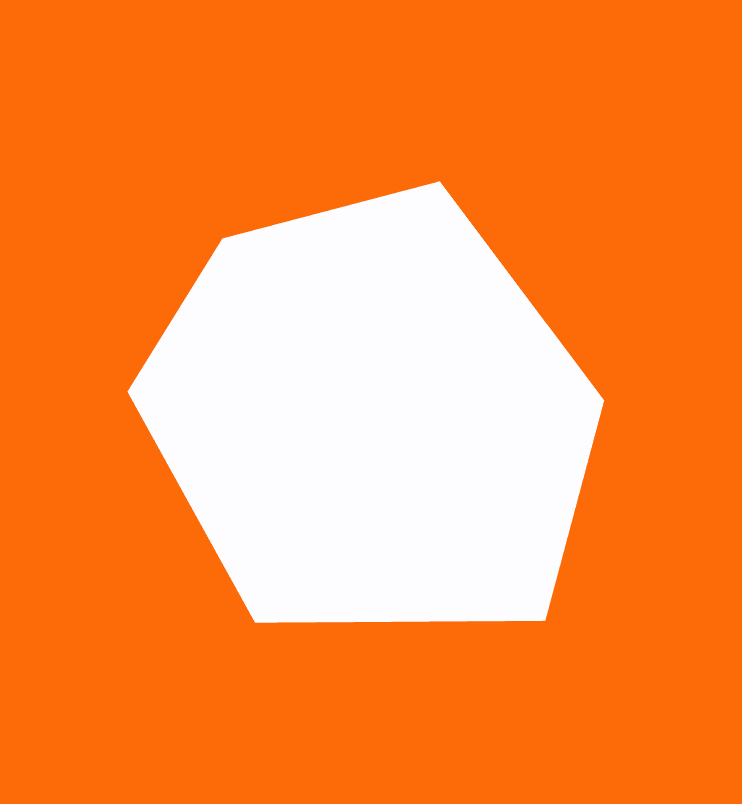 Bold orange background with white geometric polygon symbol, part of Multiples muséographie visual identity