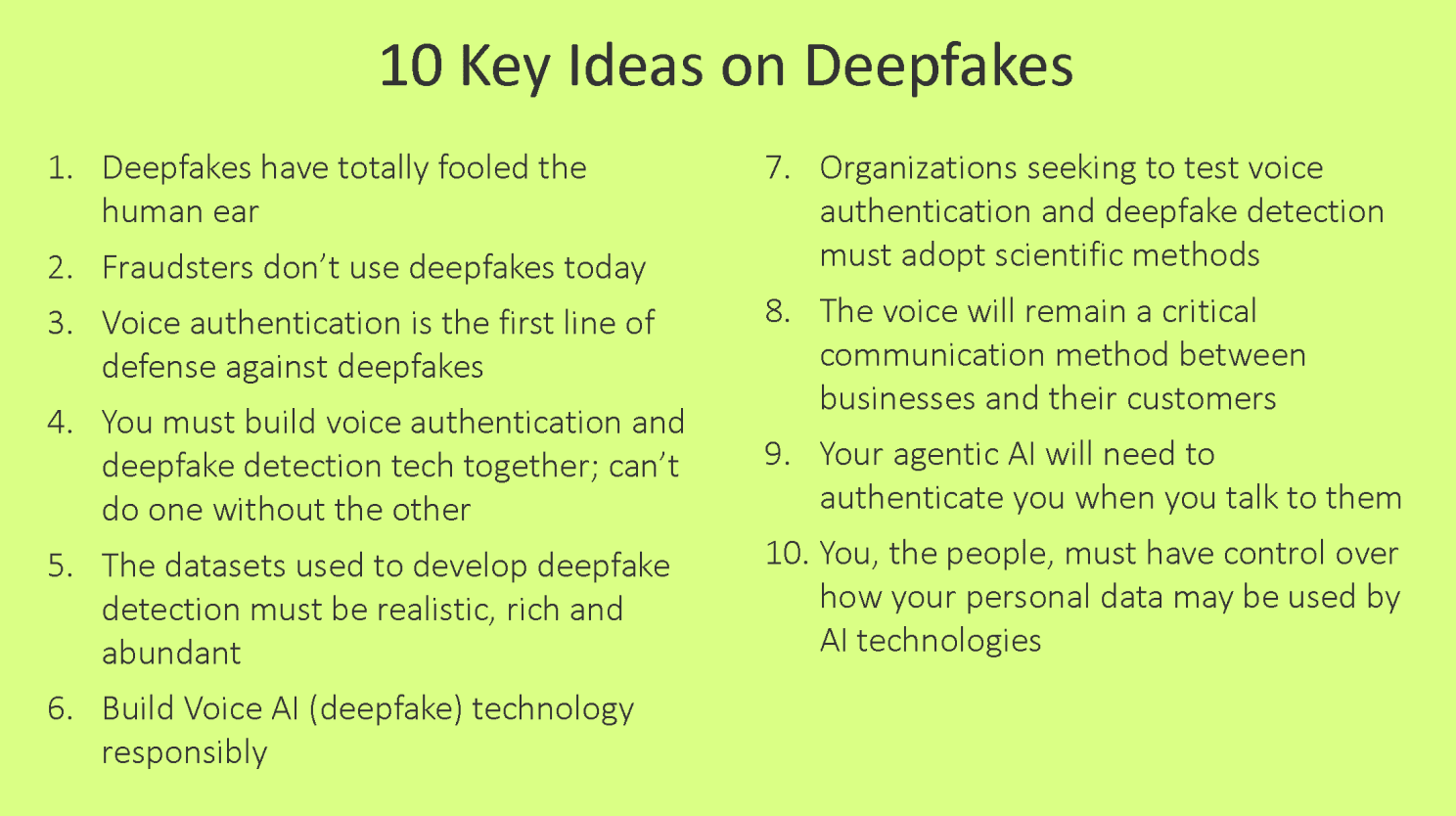 The 10 key ideas on deepfakes, as defined in 2024